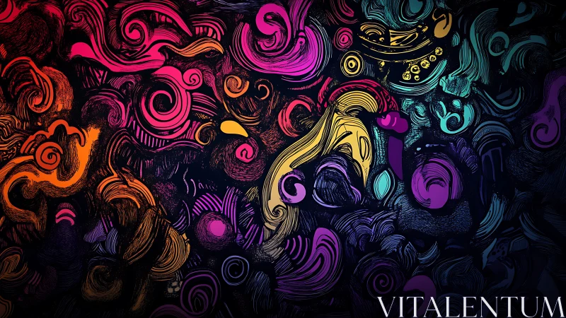 Vibrant abstract swirls in dense multicolor composition.