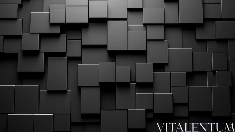 Minimalist black 3D geometric cubes abstract background design.