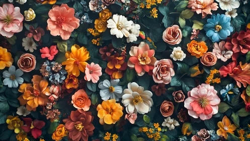 Vibrant Blooming Garden Bursts with Colorful Floral Beauty