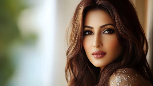 Portrait of woman with soft light and warm tones.