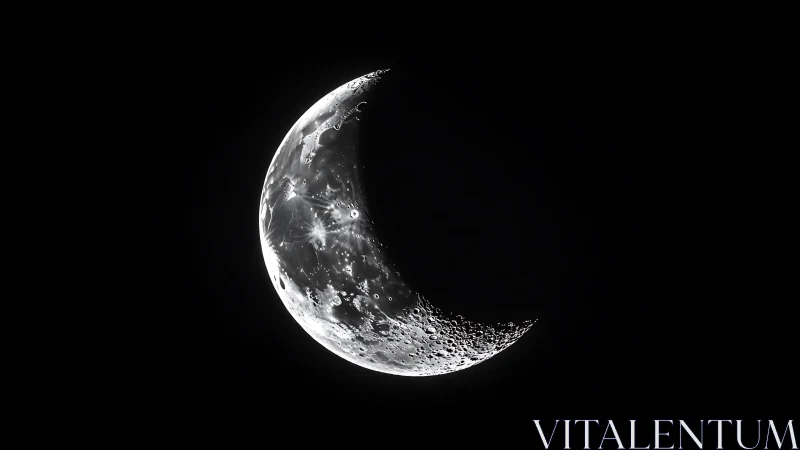 Half-lit moon carves a silver smile through the quiet void