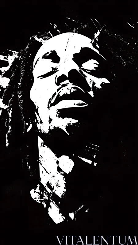 Monochrome rebel portrait carved from electric shadows.