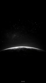 Photorealistic space horizon with minimal celestial composition.