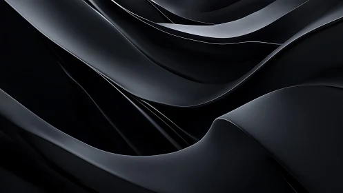 Parametric black wave surfaces with high-gloss microreflections.