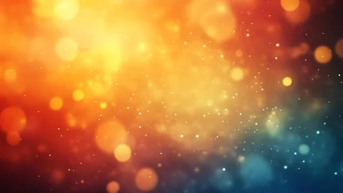Vibrant bokeh light abstract background with warm glowing tones.
