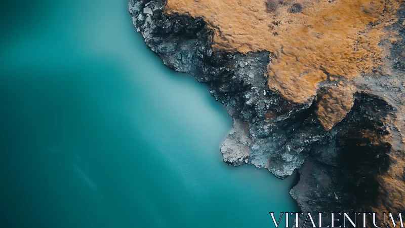 Shoreline fractals sketch bold borders between stone and teal