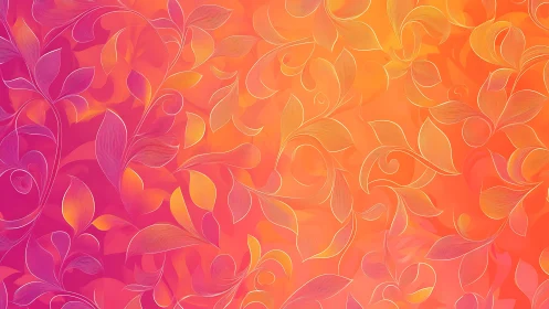 Floral linework over magenta to orange gradient field.