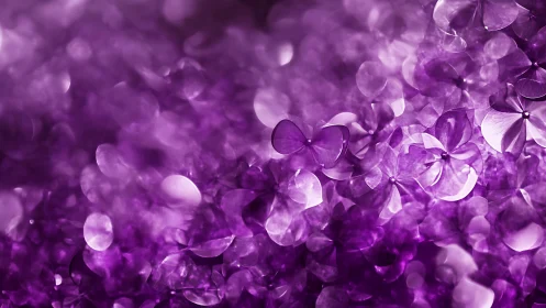 Purple floral bokeh fills frame with overlapping soft focus shapes