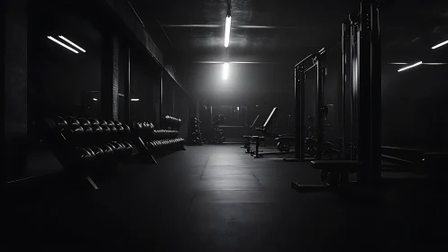 Midnight iron sanctuary under stark fluorescent hush.