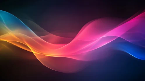 Gentle neon waves flowing across a calm midnight backdrop.