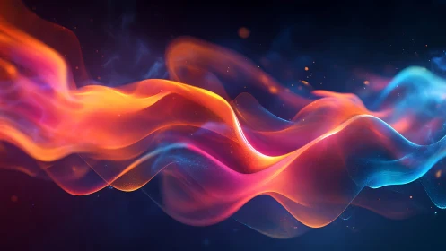 Luminescent Fluid Waves in Neon Gradient Motion.