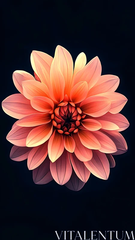 Radiant Coral Dahlia Blooms in Layered Splendor