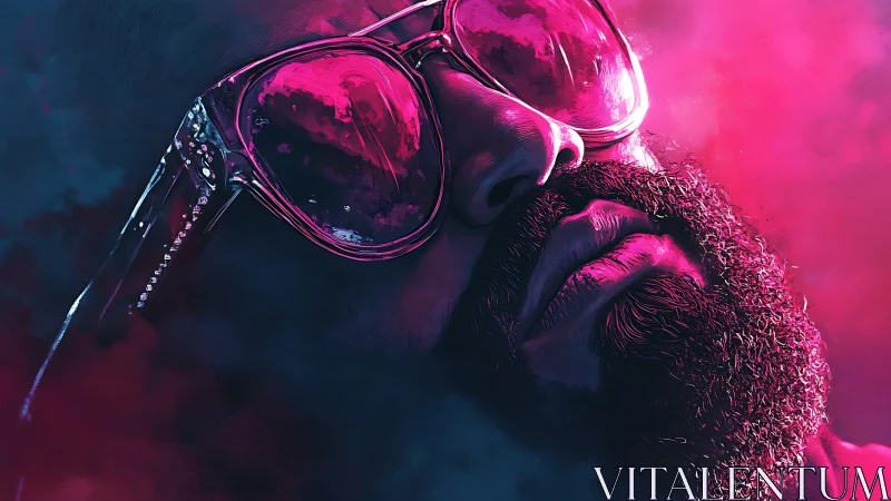 Neon-soaked daydream with mirrored shades and soft swagger.