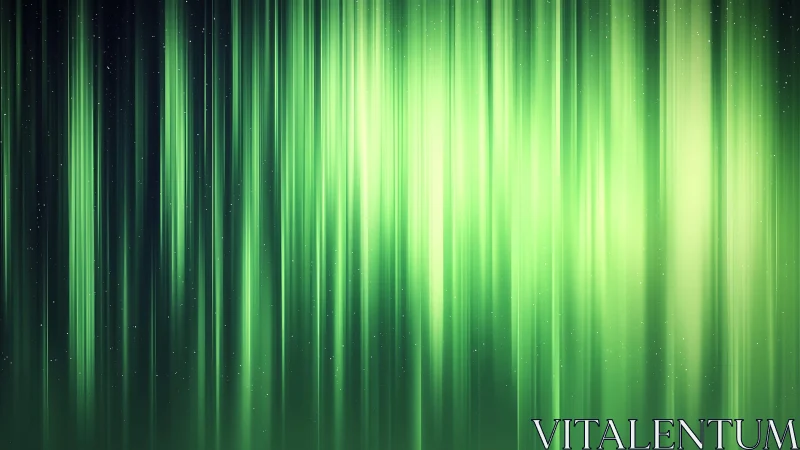 Vibrant Green Aurora Borealis in Abstract Digital Art Style.