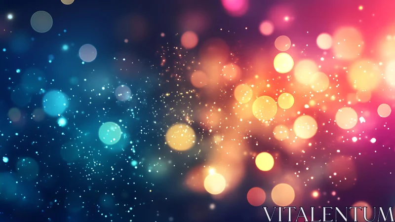 Vibrant bokeh lights in colorful abstract digital background art.