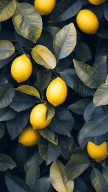 Chromatically stylized lemon canopy with tonal foliage mapping.