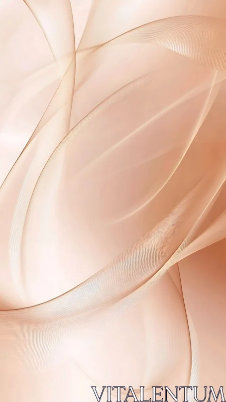 Translucent curved bands form layered beige abstract composition