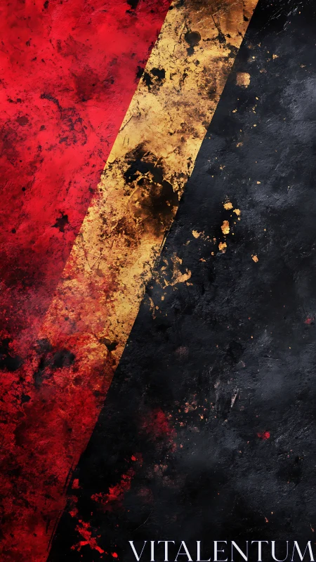 Diagonal tricolor grit with distressed metallic surface treatment.