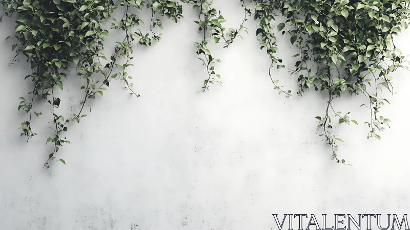 Quiet climbing ivy drapes whispers over a pale wall.