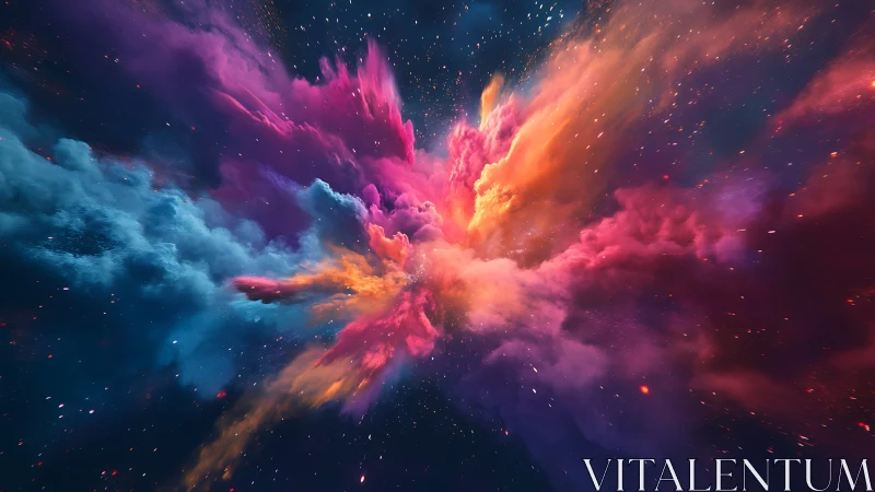 Cosmic nebula explosion radiates prismatic stellar color