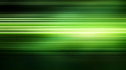 Vibrant Green Horizontal Light Streaks Abstract Digital Art.