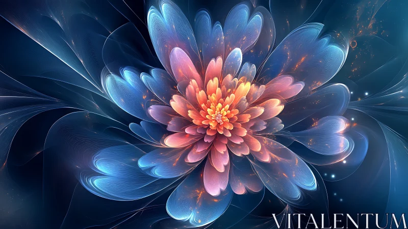 Fractal flower radiates luminous petals in deep cosmic space