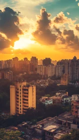 Sunlit towers quietly trade shadows with a waking sky