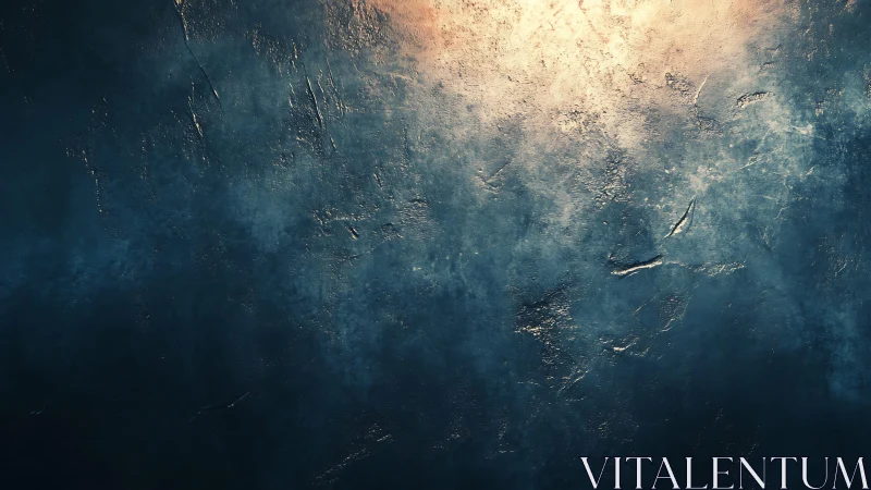 Abstract grunge textured wall with golden light effect.