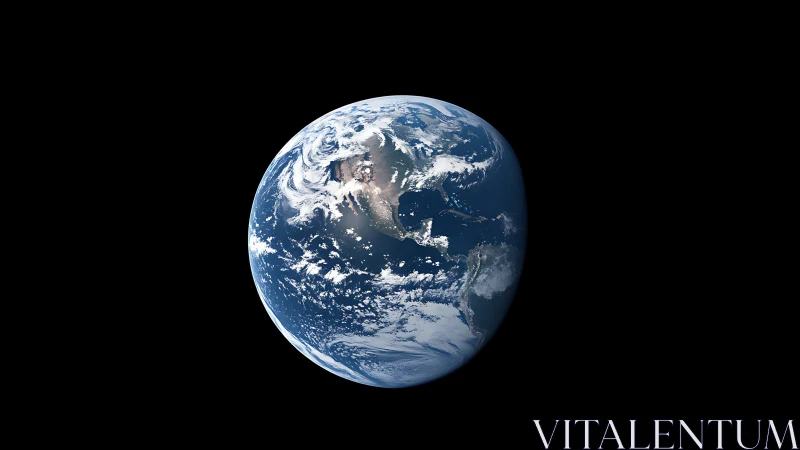 Planet Earth floats in silent space with vivid blue detail