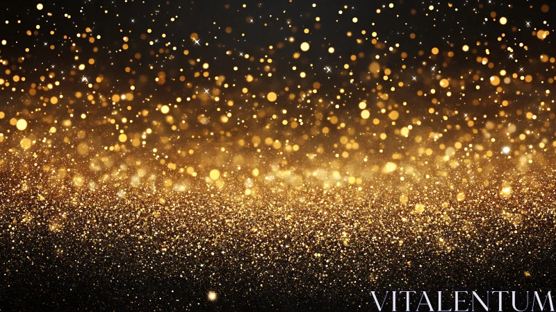 Golden stardust cascade over midnight shimmered horizon.