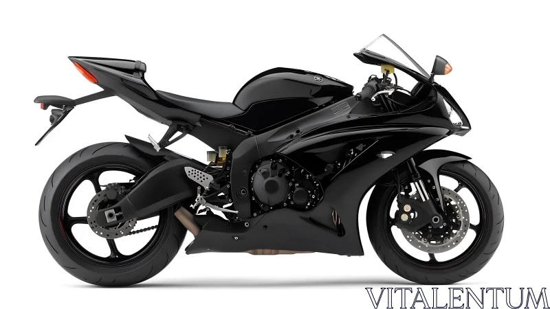 Sleek black sport motorcycle stands ready for the open road