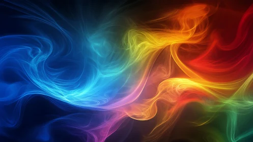 Flowing spectrum of colorful abstract light wisps.