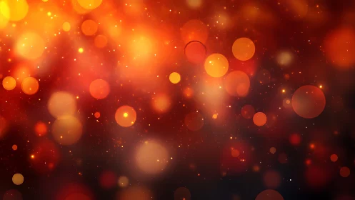 Defocused orange bokeh circles overlay a dark gradient field