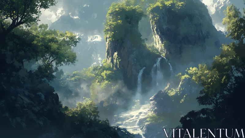 Misty Canyon Sanctuary Where Light Dances Through.