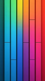Gradient color bars align in a vibrant abstract spectrum wall.