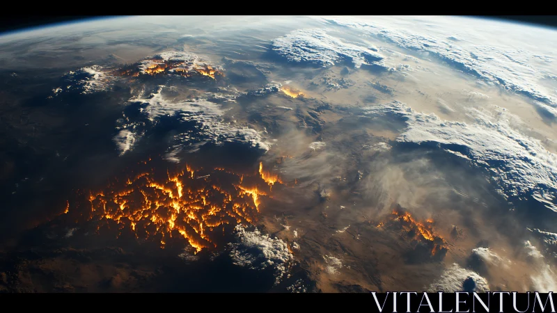 Earth from Space: Catastrophic Wildfire System Over Continents.