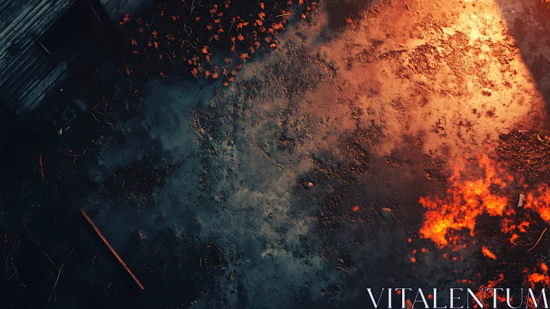 Intense Inferno: Explosive Fire and Ash Eruption Scene