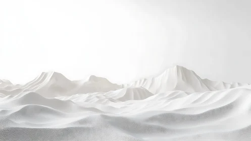 Silent paper peaks drift like frozen waves across whiteness