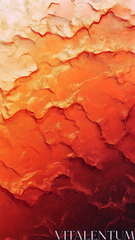 Stratified crimson gradients render molten topographic planes