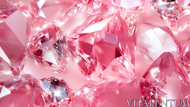 Cluster of faceted pink gemstones in close-up view.
