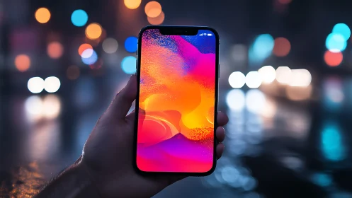 Neon Dreams in Hand: A Prismatic Glow.