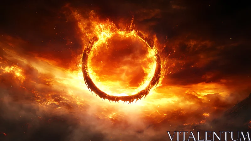 Fiery Celestial Orb with Jagged Crown Formation.