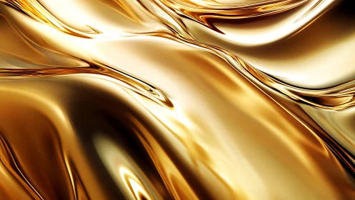 Molten gold river gliding in luminous abstract folds.