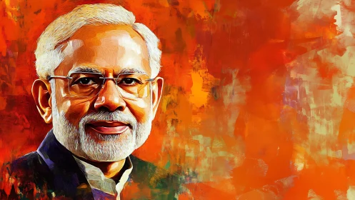 High-saturation digital portrait with textured brushstroke rendering