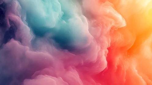 Multicolor volumetric nebula clouds with soft gradient light