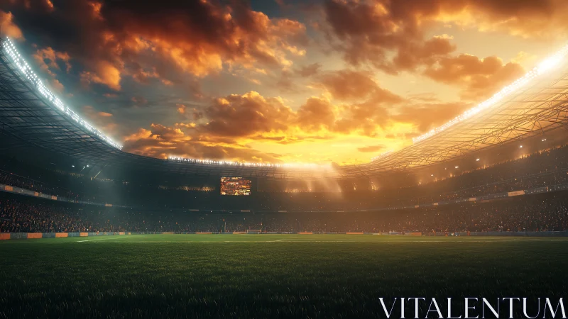 Sunset roar above a charged stadium of waiting thunder.