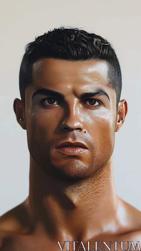 Steel-gazed athlete portrait under soft studio hush.