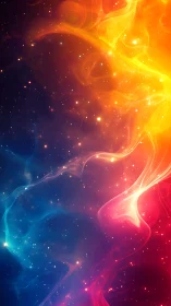 Bipolar nebula field rendered with high contrast spectral gradients