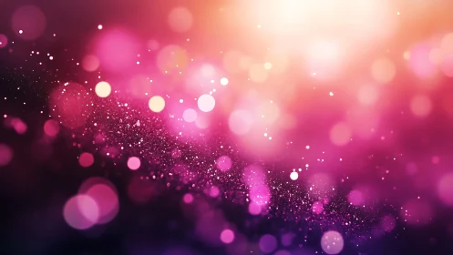 Vibrant pink and gold bokeh lights abstract background art.