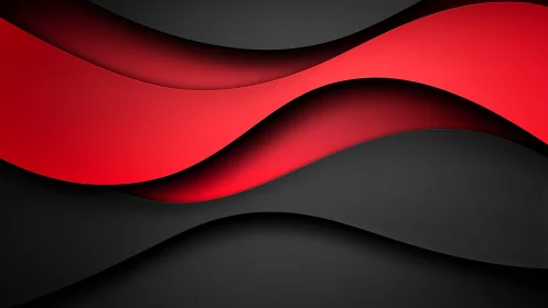 Bold red and black abstract waves in modern minimalist style.